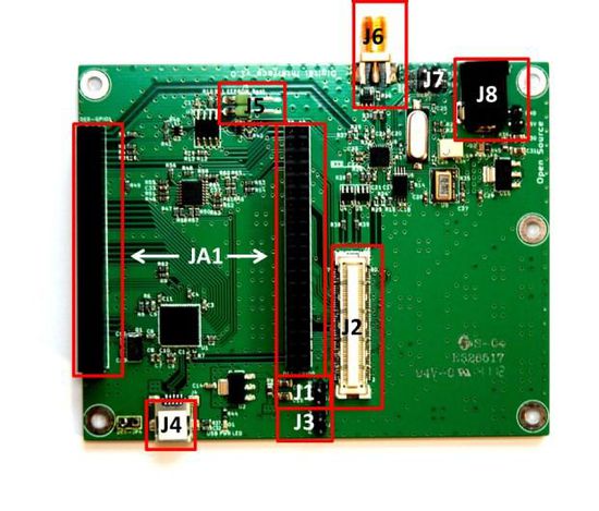 DE0-Nano Interface Board with connections labelled