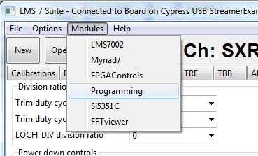 LMS 7 Suite, Modules menu