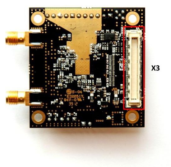 Myriad-RF 1 connectors, bottom side